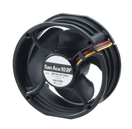 Produktfoto 1 von Sanyo Denki 9RF Axiallüfter, Kugel, 24V dc / 2.2 W 90 mA, 5500 U/min, 1.2 m³/min IP0 92 mm 92mm 38 mm
