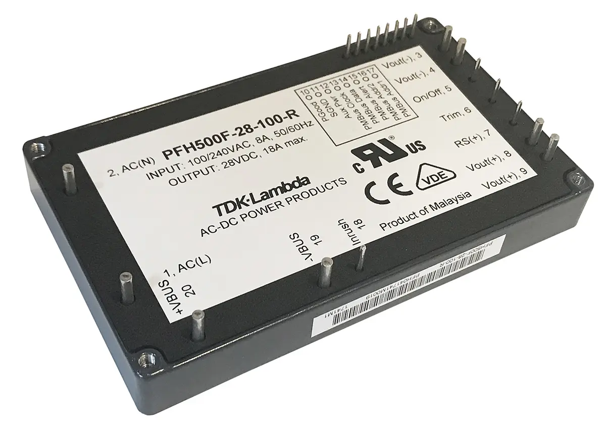 TDK-Lambda PHF500F Schaltnetzteil, 28V dc / 18A 504W 85 → 265V ac Gekapselt, Durchsteckmontage