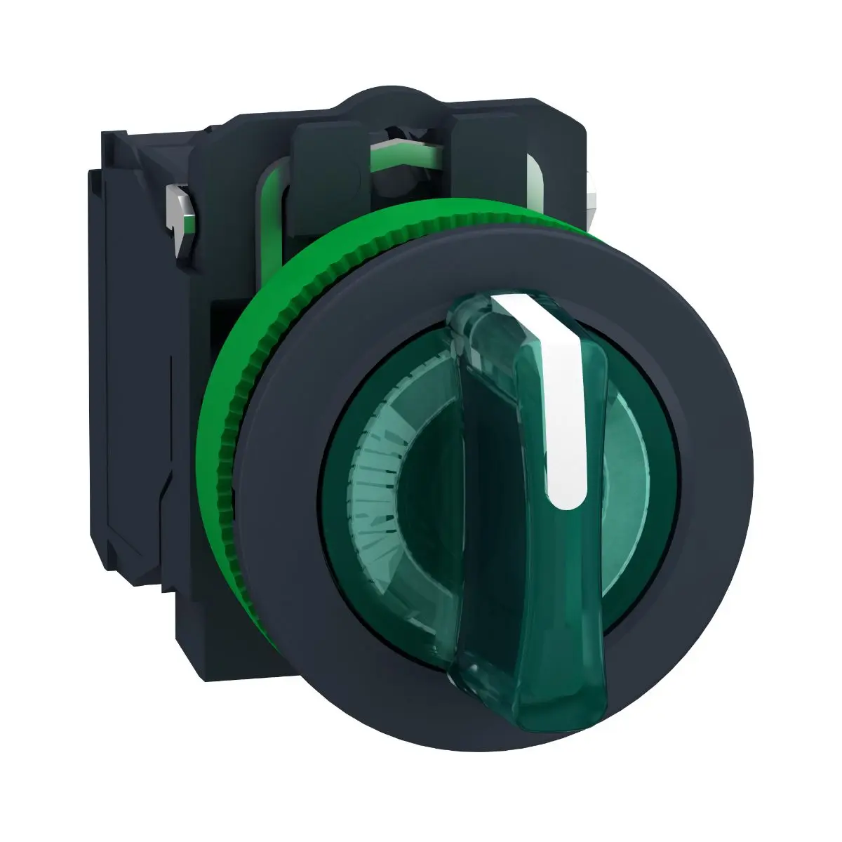Produktfoto 1 von Schneider Electric XB5 Wahlschalter 3-Stufen 30 mm Beleuchtet IP40, 1-poliger Umschalter Wurfwinkel 45 °