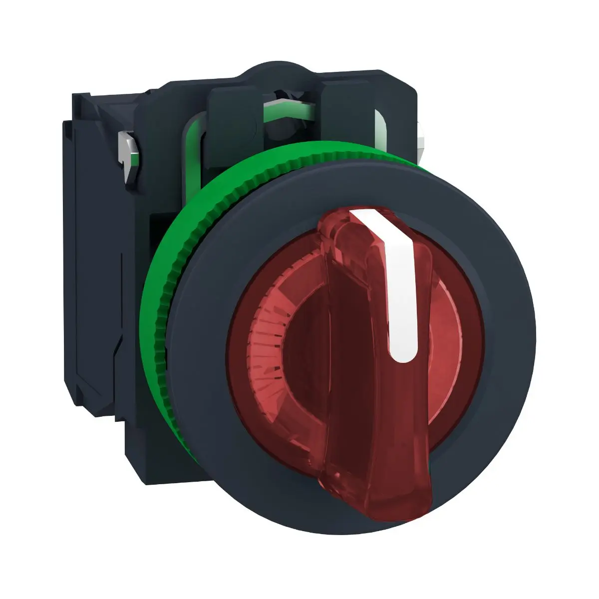 Produktfoto 1 von Schneider Electric XB5 Wahlschalter 3-Stufen 30 mm Beleuchtet IP40, 1-poliger Umschalter Wurfwinkel 45 °