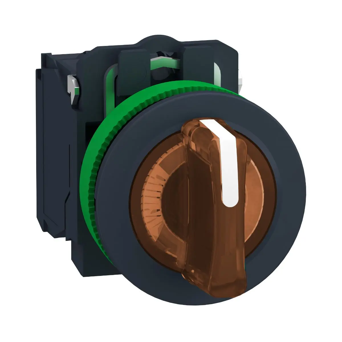 Produktfoto 1 von Schneider Electric XB5 Wahlschalter 3-Stufen 30 mm Beleuchtet IP40, 1-poliger Umschalter Wurfwinkel 45 °
