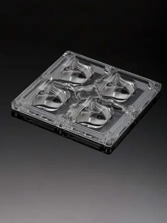 Ledil Strada LED Linse 4-LEDs aus Polymethylmethacrylat Asymmetrisch, Klar, Ø 90 mm x 12.9 mm, für Fußgängerwege,