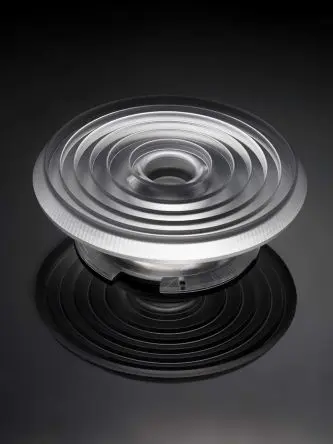 Produktfoto 1 von Ledil MOLLY LED Linse 1-LEDs Rund aus Polymethylmethacrylat Mittlerer Winkel, Klar 35 °, Ø 69.8 mm x 23.6 mm, für