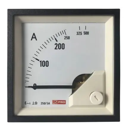 Produktfoto 1 von RS PRO RS PRO Amperemeter 100 A AC Dreheisen, 68 mm x 68 mm T. 62 mm / 1 %