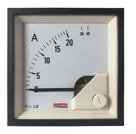 Produktfoto 1 von RS PRO Amperemeter 100 A AC Dreheisen, 68 mm x 68 mm T. 62 mm / 1 %