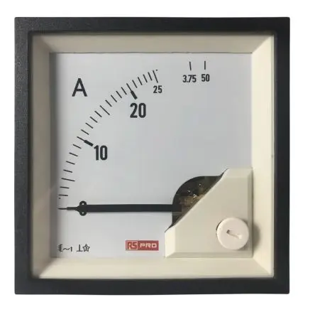 Produktfoto 1 von RS PRO Amperemeter 100 A AC Dreheisen, 68 mm x 68 mm T. 62 mm / 1 %