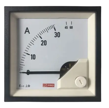 Produktfoto 1 von RS PRO RS PRO Amperemeter 100 A AC Dreheisen, 68 mm x 68 mm T. 62 mm / 1 %