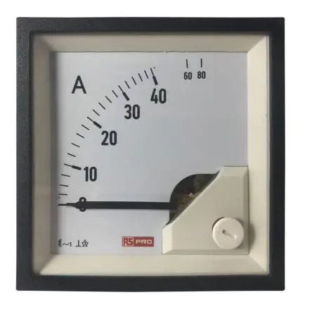 Produktfoto 1 von RS PRO RS PRO Amperemeter 100 A AC Dreheisen, 68 mm x 68 mm T. 62 mm / 1 %