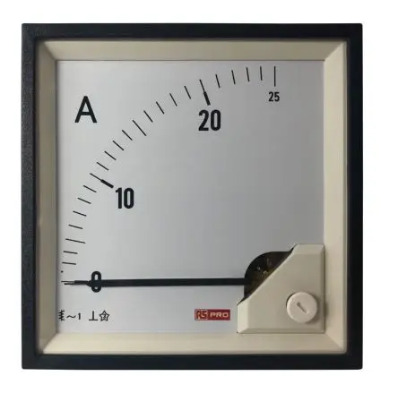 Produktfoto 1 von RS PRO RS PRO Amperemeter AC Dreheisen, 92 mm x 92 mm T. 54 mm / 1 %