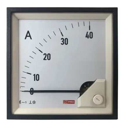 Produktfoto 1 von RS PRO Amperemeter 40 A AC Dreheisen, 92 mm x 92 mm T. 62 mm / 1 %