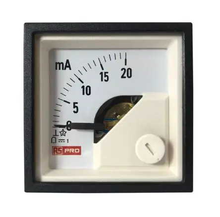 Produktfoto 1 von RS PRO RS PRO Amperemeter 100 A DC Drehspul, 45 mm x 45 mm T. 54 mm / 1 %