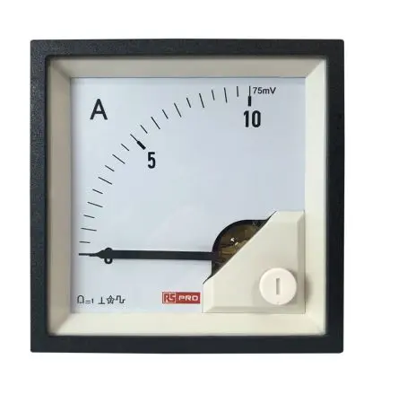Produktfoto 1 von RS PRO RS PRO Amperemeter 100 A DC Drehspul, 68 mm x 68 mm / 1 %