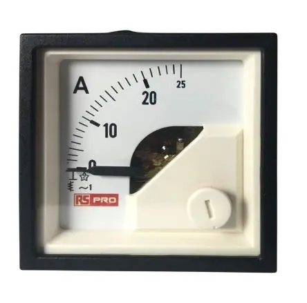 Produktfoto 1 von RS PRO RS PRO Amperemeter 100 A AC Dreheisen, 45 mm x 45 mm T. 54 mm / 1 %