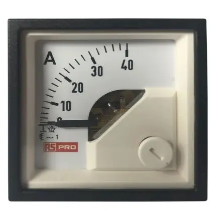 Produktfoto 1 von RS PRO RS PRO Amperemeter 100 A AC Dreheisen, 45 mm x 45 mm T. 72 mm / 1 %