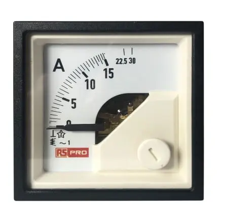 Produktfoto 1 von RS PRO RS PRO Amperemeter AC Dreheisen, 45 mm x 45 mm T. 72 mm / 1 %