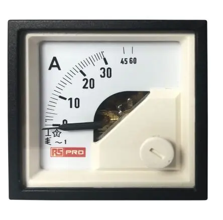 RS PRO RS PRO Amperemeter 100 A AC Dreheisen, 45 mm x 45 mm T. 72 mm / 1 %