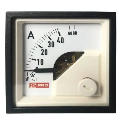 RS PRO RS PRO Amperemeter 100 A AC Dreheisen, 45 mm x 45 mm T. 72 mm / 1 %