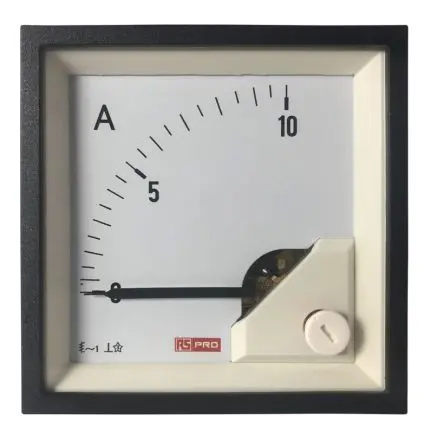 Produktfoto 1 von RS PRO Amperemeter 100 A AC Dreheisen, 68 mm x 68 mm T. 54 mm / 1 %