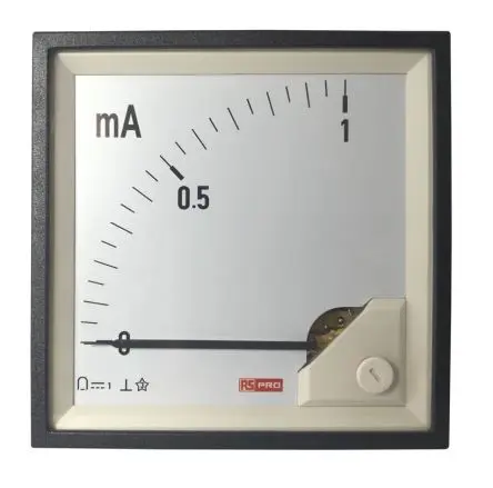 Produktfoto 1 von RS PRO Amperemeter 100 A DC Drehspul, 92 mm x 92 mm T. 54 mm / 1 %