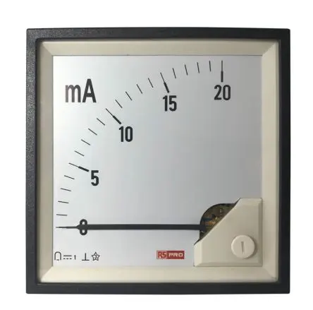 Produktfoto 1 von RS PRO RS PRO Amperemeter 100 A DC Drehspul, 92 mm x 92 mm T. 54 mm / 1 %
