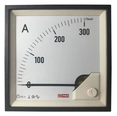Produktfoto 1 von RS PRO RS PRO Amperemeter 100 A DC Drehspul, 92 mm x 92 mm T. 67 mm / 1 %