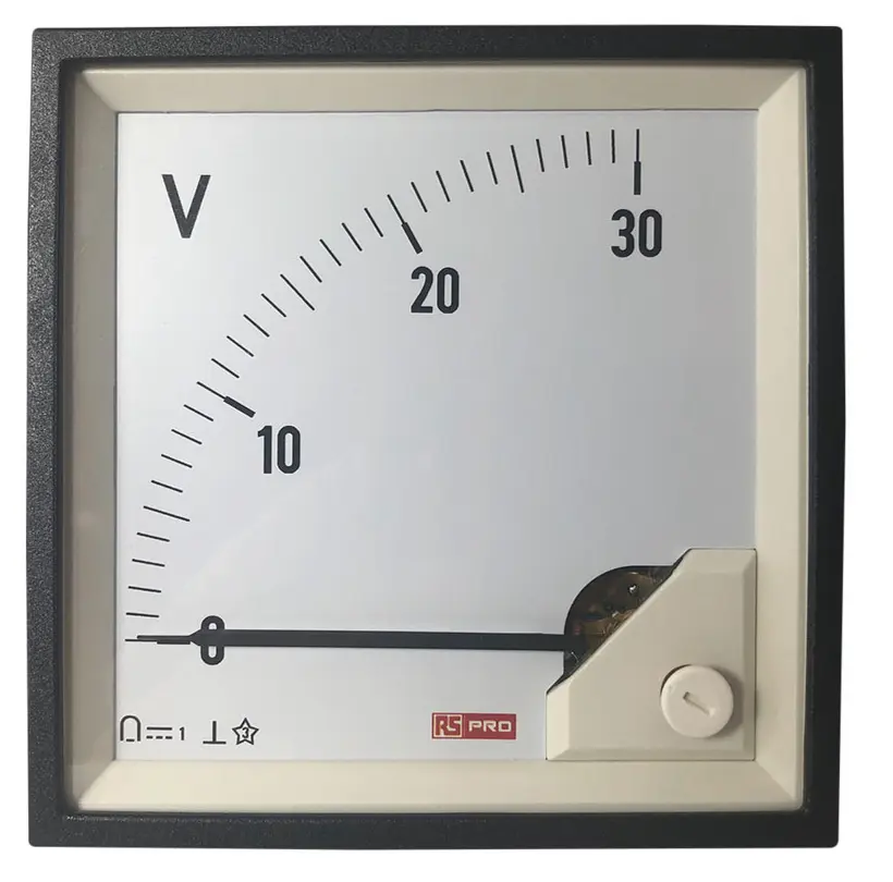 Produktfoto 1 von RS PRO RS PRO Amperemeter 100 A DC Drehspul, 92 mm x 92 mm T. 67 mm / 1 %