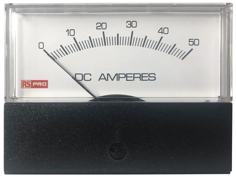 Produktfoto 1 von RS PRO Amperemeter DC Drehzapfen und Juwelen-Drehspule und Dreheisen mit hohem Drehmoment, 74 mm x 76 mm T. 45.7 mm /
