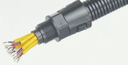 Produktfoto 1 von Adaptaflex Adaptaflex Nylon 6.6 Kabelrohr Befestigung Anschlusstück M32 34 mm Schwarz Nickel-Finish IP66