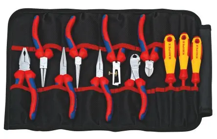 Produktfoto 1 von Knipex VDE 1000V zugelassen Elektriker-Werkzeugsatz Werkzeugrolle, Rolle 11-teilig