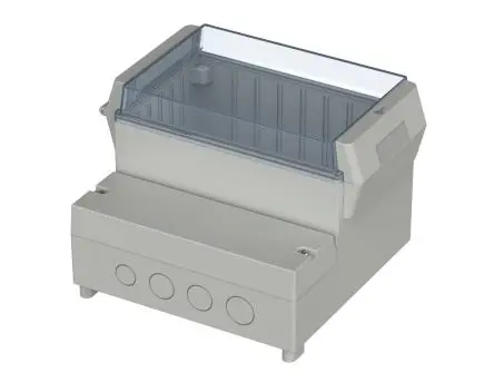 Produktfoto 1 von Bopla RegloCard-Plus Polycarbonat, ABS Wandanschlusskasten Hellgrau IP65 Transparente Tür, HxBxT 166 mm, 161 mm x 121 mm