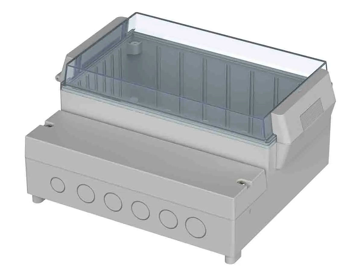 Produktfoto 1 von Bopla RegloCard-Plus Polycarbonat, ABS Wandanschlusskasten Hellgrau IP65 Transparente Tür, HxBxT 213 mm, 185 mm x 104.5