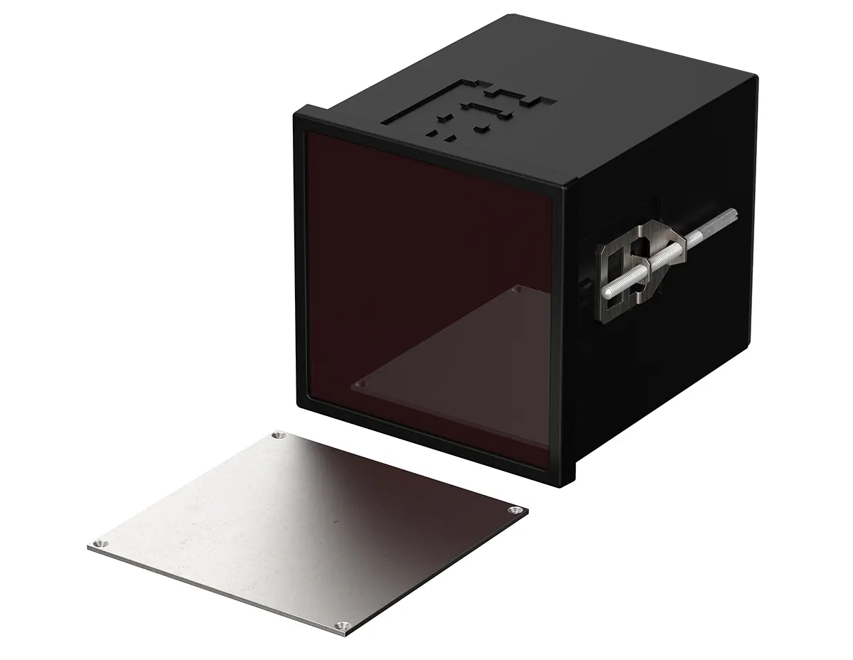 Produktfoto 1 von Bopla Uninorm (Set); Gehäuse; Polyphenylenether, Polystyrol; Schwarz IP40 Breite 109.5 mm Höhe 96 mm Länge 96 mm
