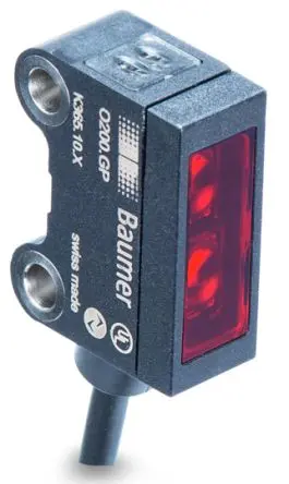 Produktfoto 1 von Baumer Kubisch Optischer Sensor, Hintergrundunterdrückung, PnP Ausgang, M8-Steckverbinder