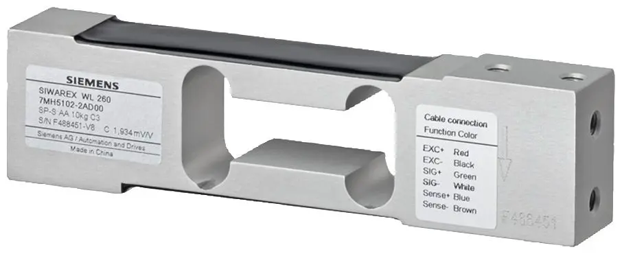 Produktfoto 1 von Siemens SIWAREX WL Punktschmierung Quetschanschluss Kraftmessdose aus Aluminium 20 kg, Schraube
