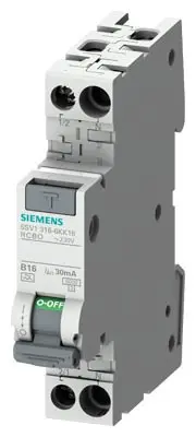 Siemens SENTRON 5SV1316 FI/LS-Schalter (RCBO) 16 A, 1-polig Typ A, Empfindlichkeit 30 mA