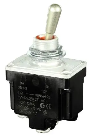 Produktfoto 1 von Honeywell Buchse Kippschalter DPST, Ein-Aus, 277 V ac, 10A, Schraube