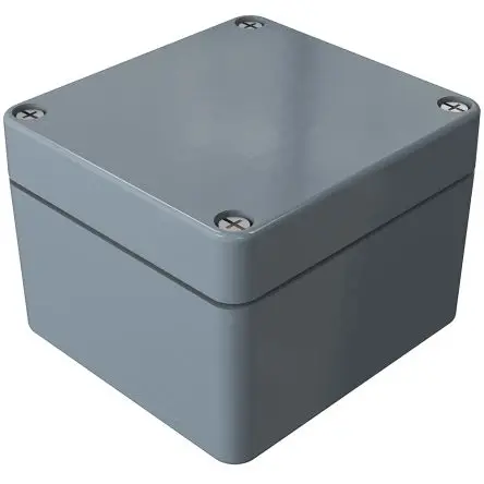 Produktfoto 1 von Rose Polyester Standard GFK Polyester Gehäuse Glasfaserverstärktes Polyestergehäuse Grau Außenmaß 80 x 75 x 56.5mm IP66
