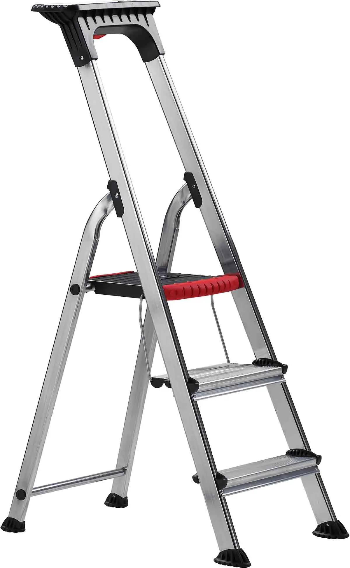 Produktfoto 1 von RS PRO Leiter 3-Stufen Aluminium bis 1.244 m,  Höhe 0.616m, 3.8 kg