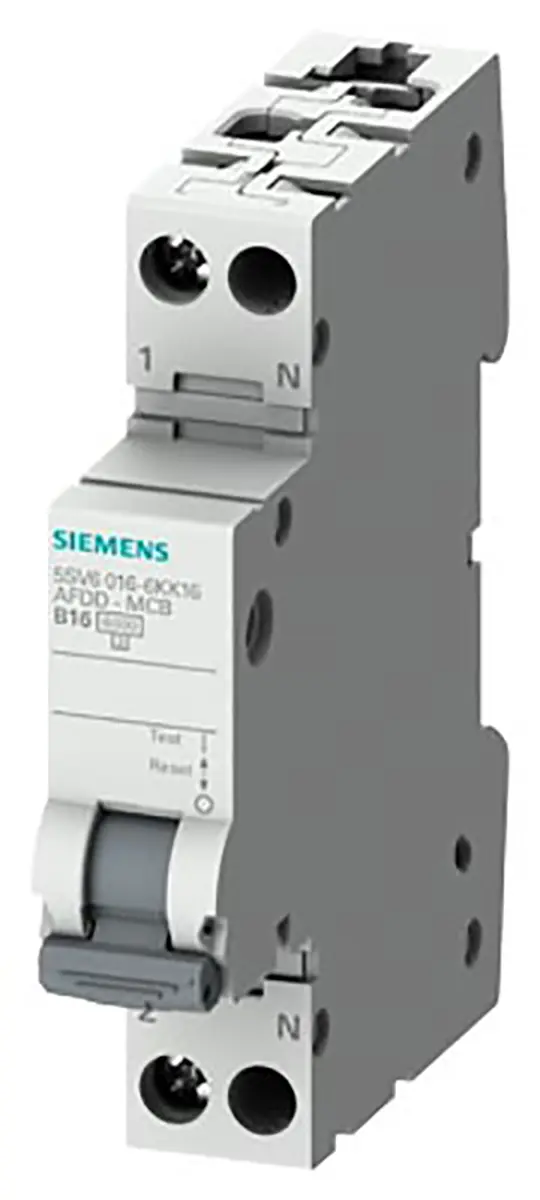 Produktfoto 1 von Siemens 5SV6016 Brandschutzschalter Typ C, Pol 2-polig 20 A 230 V ac, Abschaltvermögen 6000 A SENTRON