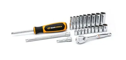 Produktfoto 1 von GearWrench Steckschlüsselsatz 1/4 in Vierkant 12-Kant, 6-Kant 22-teilig
