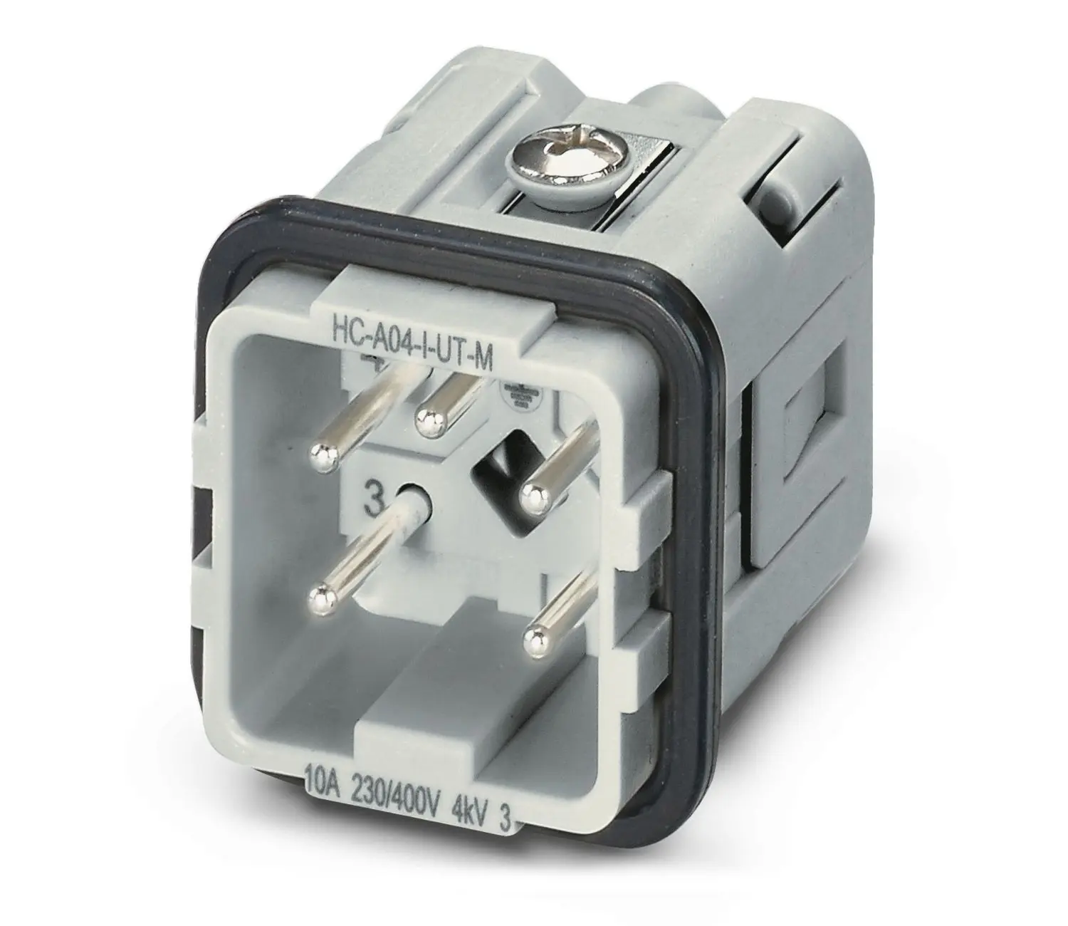 Produktfoto 1 von Phoenix Contact HC-A04-I-UT-M Kontakteinsatz, 4-polig 10A Stecker, Kontakteinsatz Schrauben