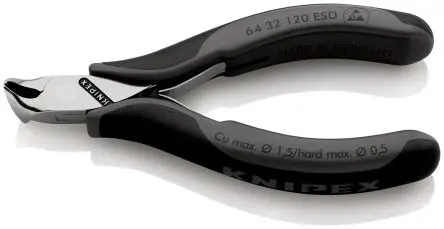 Produktfoto 1 von Knipex Kneifzange 120mm, Schneidleistung 1.5 mm Griff Bi-Material Vornschneider