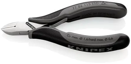 Produktfoto 1 von Knipex Knipex ESD-Sicherheit Kleine Fase Seitenschneider Schließer (NO) 115mm / Backen 10mm, Schneidleistung 1.6 mm
