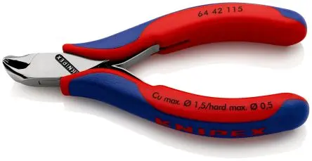 Produktfoto 1 von Knipex Schneider 115mm, Schneidleistung 1.5 mm Griff Bi-Material Vornschneider