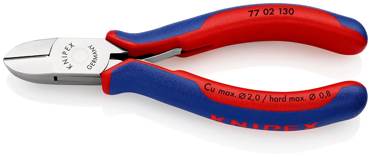 Produktfoto 1 von Knipex Knipex Mit abgeflachter Kante Schneider Schließer (NO) 130 mm / Backen 18mm, Schneidleistung 2 mm