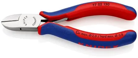 Produktfoto 1 von Knipex Knipex Mit abgeflachter Kante Seitenschneider Schließer (NO) 130mm / Backen 18mm, Schneidleistung 2 mm