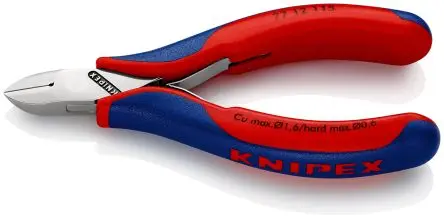 Produktfoto 1 von Knipex Knipex Mit abgeflachter Kante Seitenschneider Schließer (NO) 115mm / Backen 14mm, Schneidleistung 1.6 mm