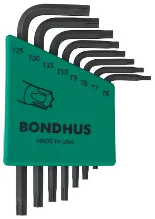 Bondhus TORX®-Steckschlüssel L Protanium, Hochdrehmomentstahl 8, T55, T25, T8, T6, T27, T9, T20, TR6, TR15, T40, TR20,