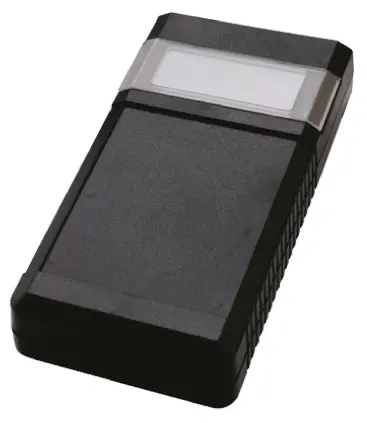 Produktfoto 1 von Bopla Serie BOS Tragbares Gehäuse, ABS, 84 mm Eingebautes Batteriefach Anzeige, 157 mm, H. 30 mm, Klar, Schwarz, IP40