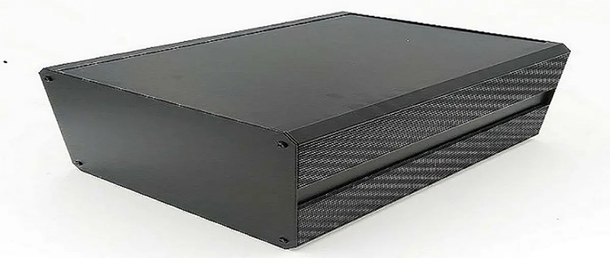 Produktfoto 1 von RS PRO EAB; Kühlkörpergehäuse; Aluminium-Strangpressprofil; Schwarz IP40 Breite 200 mm Höhe 130 mm Länge 400 mm